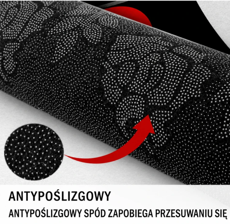 Antypoślizgowy spód dywanu geometrycznego 100x150 cm zapobiegający przesuwaniu się maty