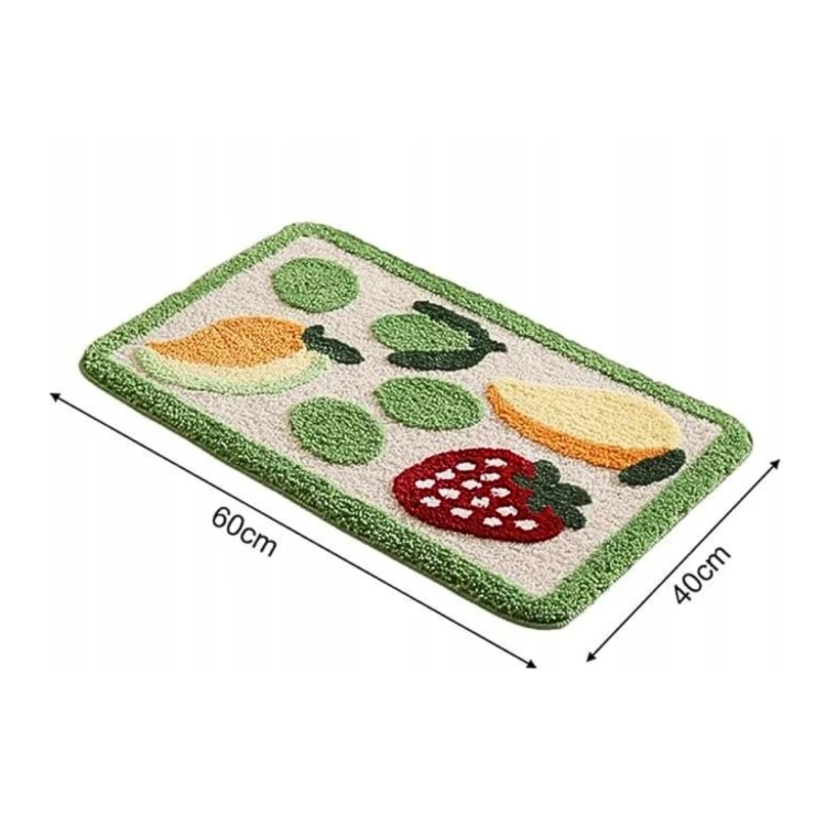 Dywanik łazienkowy 40x60 cm z motywem owoców – wymiary 40 cm na 60 cm